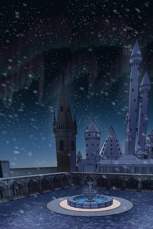 Snowy Castle Background